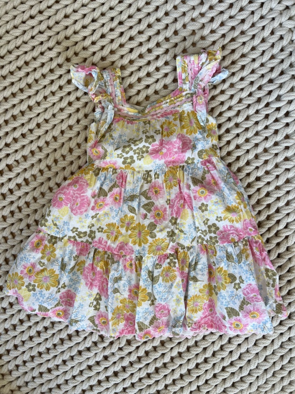 Cynthia Rowley 5t NWOT Girls Pink & Yellow Floral Ruffle Sundress